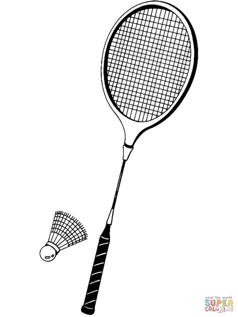 Dessins Gratuits à Colorier Coloriage Badminton à imprimer