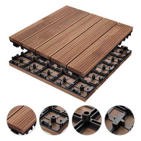 Topeakmart Patio Pavers Decking Flooring Deck Interlocking Outdoor