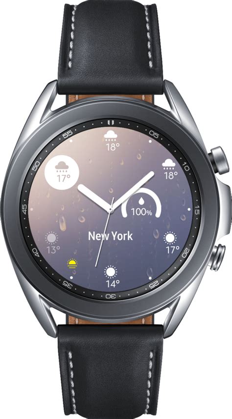 Best Buy Samsung Galaxy Watch3 Smartwatch 41mm Stainless Bt Mystic Silver Sm R850nzsaxar