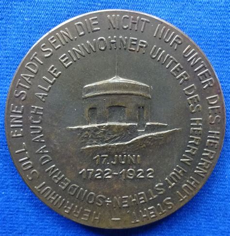 Herrnhut Bronzemedaille 1922 200 Jahre Gründung d ev