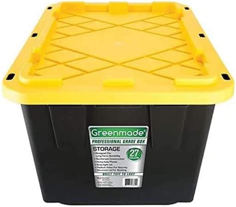 Greenmade 27 Gallon Black And Yellow Storage Container 1 Pack Home And Kitchen