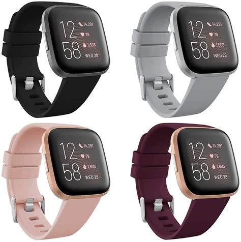 4 Pack Sport Bands Compatible With Fitbit Versa 2 Versa Versa Lite