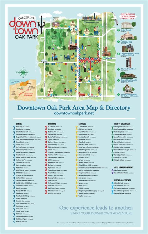 Downtown Oak Park Illustrated Map And Directory Downtown Oak Park