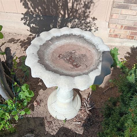 2 PIECE CONCRETE BIRD BATH EstateSales Org