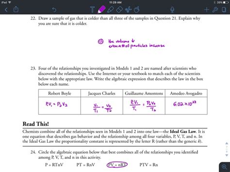 Gavin Gutowsky Chemistry Blog Gas Variables Pogil