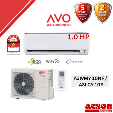 ACSON INVERTER R32 Air Conditioner AVO A3WMY A3LCY WIFI 1 0HP 1 5HP 2