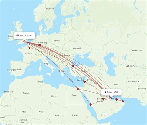 All Flight Routes From Doha To London Doh To Lhr Flight Routes