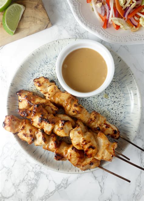 Chicken Satay Skewers Peanut Dipping Sauce