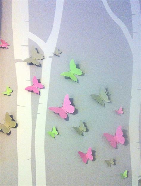 3D Butterfly Wall Art Set of 30 Paper Butterflies, Girls Bedroom ...