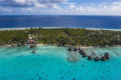 Aerial View Of Overwater Bungalows At License Image 71355345