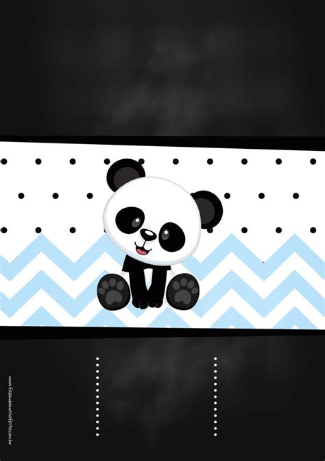 Convite Chalkboard Panda Menino Azul Fazendo A Nossa Festa