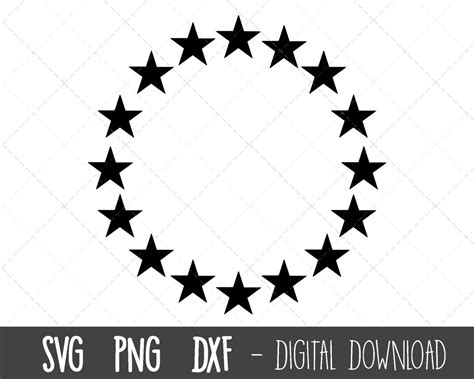 Star Svg Star Circle Svg Stars Svg Round Star Png Star Etsy