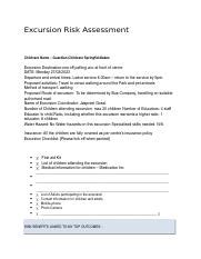 excursion plandocx excursion risk assessment childcare
