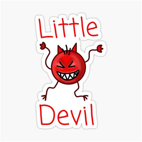 Little Devil Stick Figure Sticker For Sale By Katychristoff Redbubble