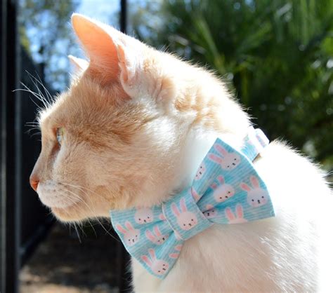 Easter Bunny Bow Tie For Cat Easter Bunny Cat Collar Rabbit Etsy