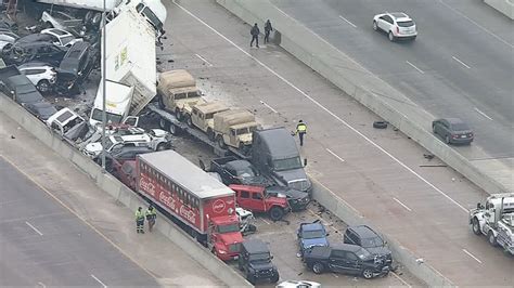 Car Pile Up Fort Worth Footage : Video Crews Clear Massive Crash Site On Texas Interstate Kfox ...