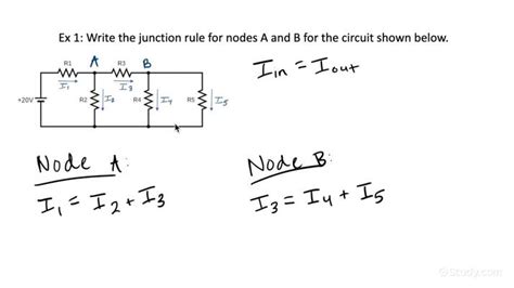 Writing Kirchhoffs Junction Rule Equations For A Circuit With Resistors And Two Or More Closed