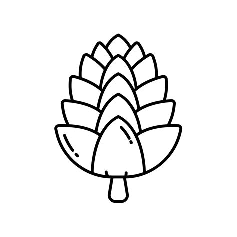 Pinecone Icon In Black Outline Style Vector Art At Vecteezy