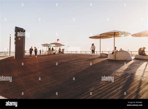 Tel Aviv Yafo Israel June 6 2018 View From The Beach Promenade Of