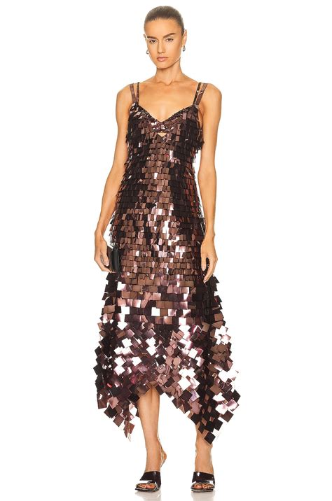 Simkhai Indra Embroidered Sequin Midi Dress In Chocolate Fwrd