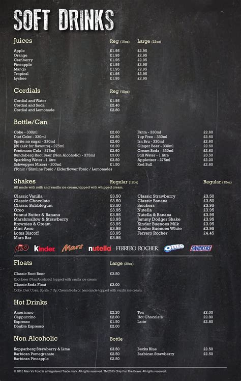 Beverages Menu List