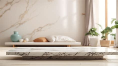 Premium Photo | A marble table with a marble top and a white marble top