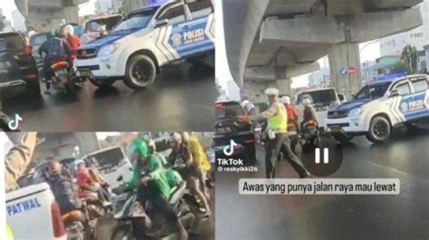 Video Detik Detik Mobil Patwal Polisi Tancap Gas Usai Tabrak Pemotor