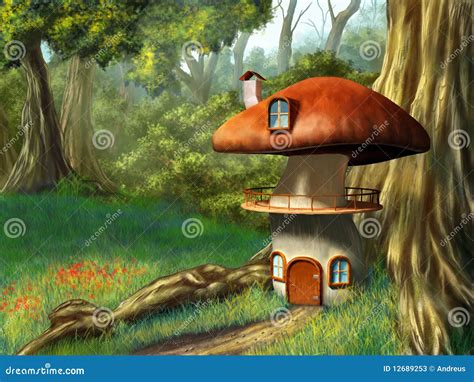 Mushroom House Stock Illustration Illustration Of Garden 12689253