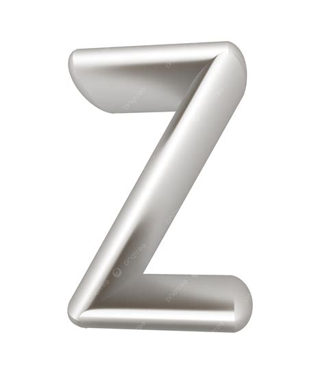 3d Metall Letter Z Shiny Reflect Shine Symbol PNG Transparent Image