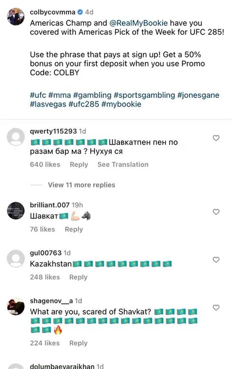 Mma Orbit On Twitter Colby Covingtons Instagram Comments Since