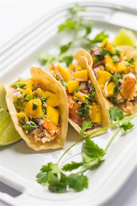 Baked Fish Tacos With Mango Salsa The Lemon Bowl