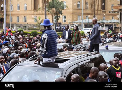 Azimio La Umoja Presidential Candidate Raila Odinga Addresses His