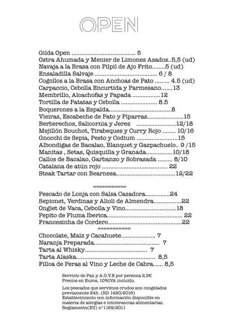 Carta Y Menù 2024 Actualizados Open En Alicante Alacant Thefork