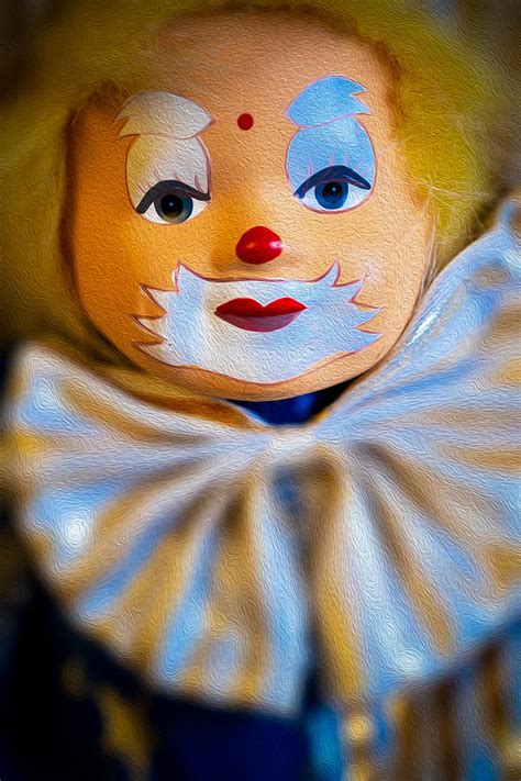 Blue Clown Doll Sad Portrait Oil Texture Effect Photograph By Beautiful Keyhole Fine Art America