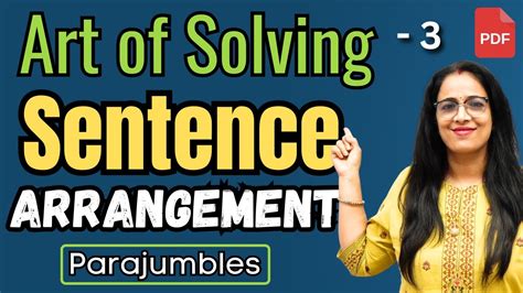 Sentence Arrangement For Beginners Tricks Pqrs Parajumbles