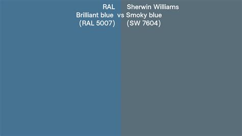 RAL Brilliant Blue RAL 5007 Vs Sherwin Williams Smoky Blue SW 7604