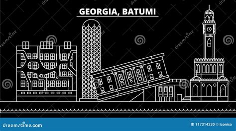 Batumi Silhouette Skyline Georgia Batumi Vector City Georgian