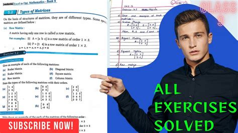 Solution Of Class Optional Maths Unit Ex Types Of Matrices