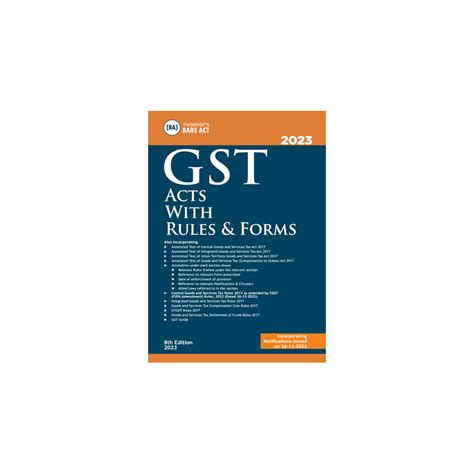 Taxmann Bare Act Gst Acts With Rules Forms Edition January