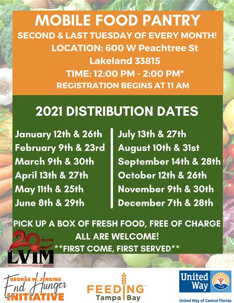 Mobile Food Pantry Schedule For 2025 Sana Luna