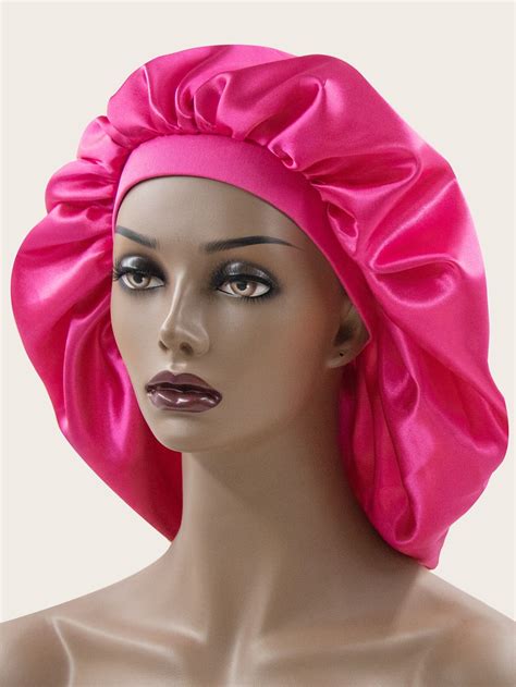 Solid Hair Bonnet Hair Bonnet Hot Pink Hair Silk Hair Bonnets