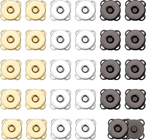 30 Sets 14mm Plum Magnetic Snap Button Metal Sewing On Magnetic