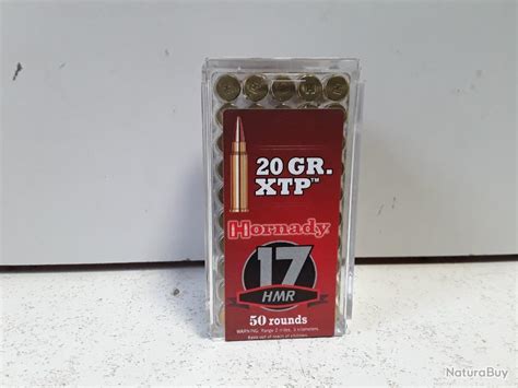 10426 BOITE DE 50 BALLES HORNADY XTP CAL 17HMR 20GR NEUF Balles