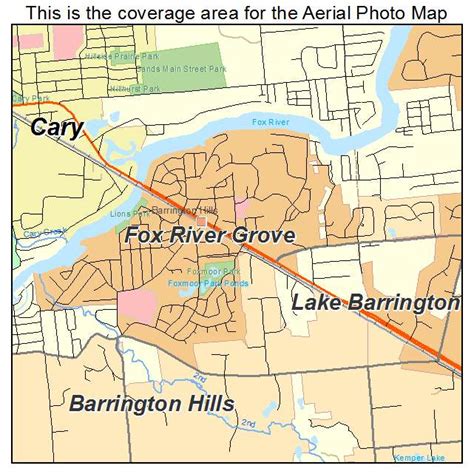 Aerial Photography Map of Fox River Grove, IL Illinois