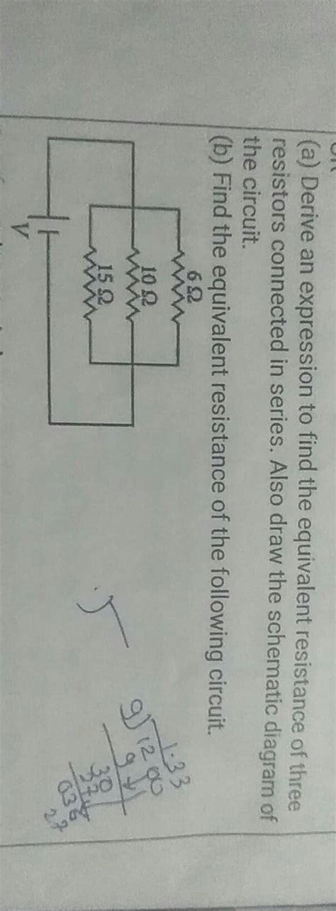 A Derive An Expression To Find The Equivalent Resistance Of Three Resis