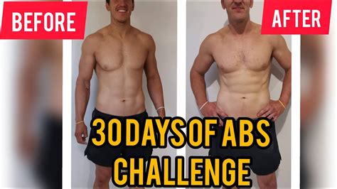 30 Day Abs Challenge Before And After Men