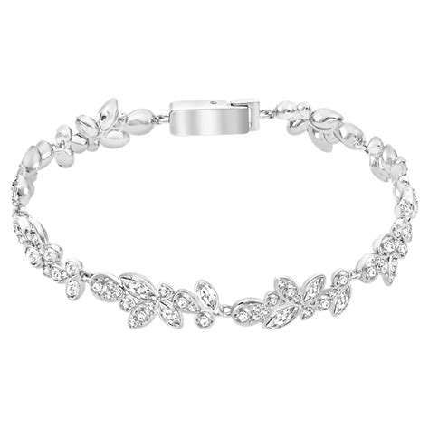 Diapason Bracelet Mixed Cuts White Rhodium Plated Swarovski