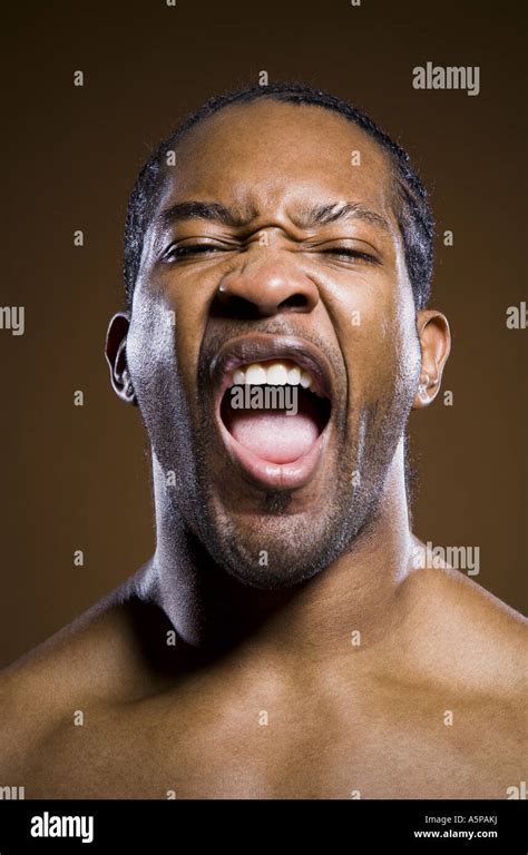 African American Man Yelling Stock Photo Alamy