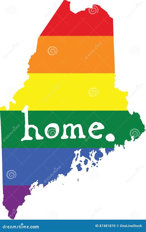 Maine Gay Pride Vector State Sign Stock Vector Illustration Of