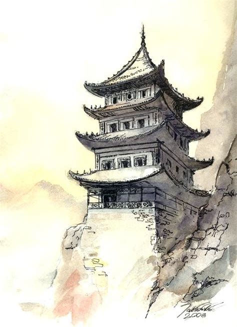 Japanese Temple Drawing at GetDrawings | Free download